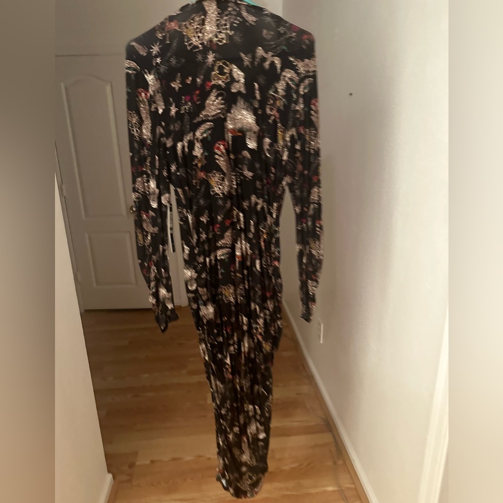 Nicole Miller Green, Red, Gold Colors Dress Perfect For the Holidays